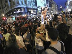 En la manifestación de Valencia, las personas gritaron varias consignas contra Rajoy y otros representantes políticos. EFE /