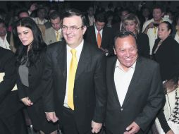 A Marcelo Ebrard lo acompañó el líder nacional del PRD, Jesús Zambrano. Junto a ambos, Rosalinda Bueso, esposa del ex jefe de Gobierno NTX /