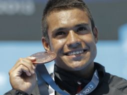 Es la primera medalla de Kevin en un torneo internacional de primera fuerza. EFE /