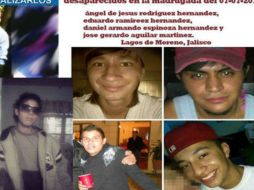 Los jóvenes desaparecieron entre la noche del sábado 6 y la madrugada del domingo 7 de julio pasado. ESPECIAL /