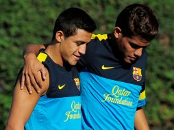 El menor de los dos Santos (d) ha tenido ofertas para cambiar de equipo dentro de España. ARCHIVO /