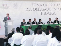 José Murillo Karam afirma que lo que se castiga actualmente es el abuso y el tráfico del estupefaciente, en su visita a Hidalgo. NTX /