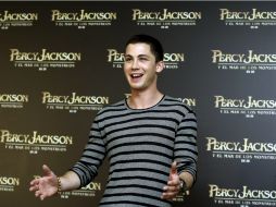 El actor estadounidense Logan Lerman promociona la película ''Percy Jackson y el Mar de los Monstruos''. EFE /