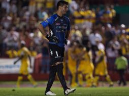 El portero del Atlante, Yosgart Gutiérrez, sabe que el Atlante tiene una complicada temporada para evitar el descenso. MEXSPORT /