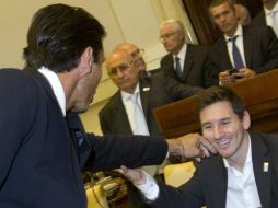 Lio debe cuidarse para el debut en la liga española. EFE /