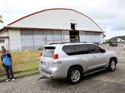 La misión de la ONU se trasladó a una base del Servicio Nacional Aeronaval, para encontrarse con la tripulación del buque norcoreano. EFE /