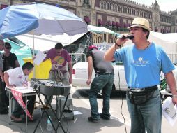 Zócalo. Plantón de los docentes inconformes en la Plaza de la Constitución, en el Distrito Federal. NTX /