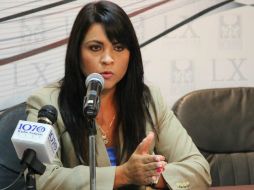 Norma Angélica Cordero Prado durante la rueda de prensa en la que anunció la realización del foro. ESPECIAL /