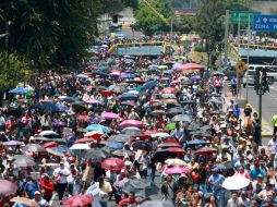 El arribo de los protestantes genera diversas afectaciones viales en la Ciudad de México. NTX /
