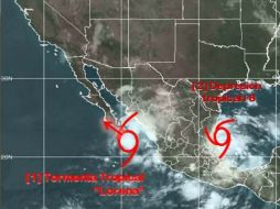 Lorena registra vientos de 65 kilómetros por hora y avanza a una velocidad de 19 kilómetros hacia el noroeste. TOMADA DE @conagua_clima  /