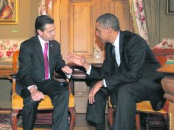 Diálogo. Enrique Peña Nieto se encontró con Barack Obama en el marco de la reunión del G-20. AFP /