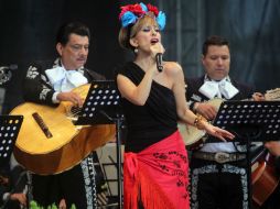 Filippa Giordano durante su presentación ante miles de zapopanos.  /