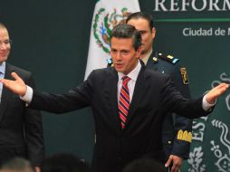 El Presidente Enrique Peña Nieto durante la presentación ayer de la iniciativa de reforma hacendaria. NTX /