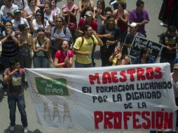 Los maestros piden el pago de deudas atrasadas y un mejor servicio de salud para el sector. AFP /