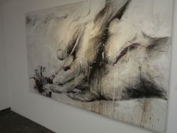 En la foto la obra ''Una flor de amor'' del artista Ulises González que se expone en Galería Cuarenta.  /