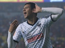 Madrigal se despeachó con dos goles en el triunfo de Rayados. MEXSPORT /