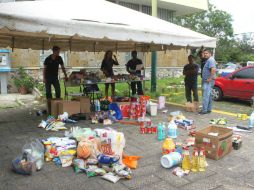 Este es el lugar en el que se estará recoletando la ayuda. ESPECIAL /