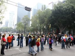 Maestros de la CNTE bloquean carriles centrales de Paseo de la Reforma. NTX /