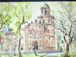 Comercio online. La acuarela del artista está la venta en la web con un precio de 15 mil pesos. ESPECIAL /