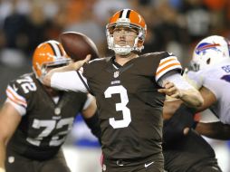 Tras la lesión de Brian Hoyer, Brandon Weeden (foto) volvió a dirigir el ataque de Cleveland. AP /