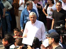 Aspectos de la protesta encabezada por el ex candidato presidencial Andrés Manuel López Obrador en contra de la reforma energética. SUN /