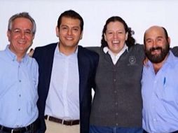 José Cabello (i) Irving Ávila, Susana Mendoza y Juan José Sánchez, quien está por registrarse, además de Carlos Salinas (no aparece).  /