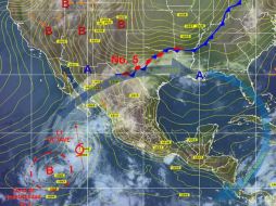 La tormenta tropical se desplaza con rumbo a la costa de Baja California Sur. ESPECIAL /