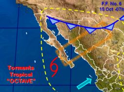 La Conagua prevé que 'Octave' se debilite en las próximas horas. TOMADA DE @conagua_clima  /