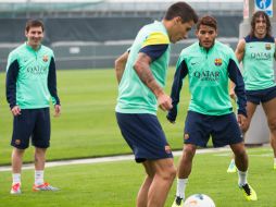 En la Ciudad Deportiva los once jugadores del primer equipo practicaron, entre ellos Messi y Dos Santos. ESPECIAL /
