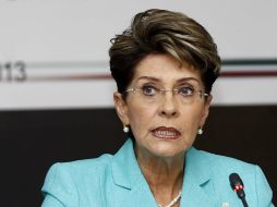 Mercedes Juan presenta en el Senado su parte en la Glosa del Primer Informe de Gobierno Federal. NTX /