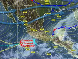 'Raymond' se aleja de costas mexicanas pero provocará lluvias en Jalisco, Guerrero, Michoacán y Colima. TOMADA DE @conagua_clima  /
