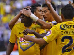 Narciso Mina festeja su anotación. NTX /