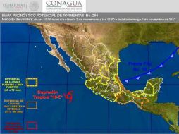 El organismo espera que el fin de semana el fenómeno se aproxime hacia el sureste de la península de Baja California. NTX /