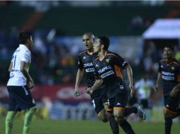 David Toledo festeja al gol que pone a Chiapas en la lucha directa por el título. MEXSPORT /