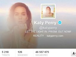 Katy Perry se corona como la persona que tiene más seguidores, con más de 46 millones de seguidores.. ESPECIAL /