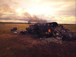 Fotografía de la aeronave derribada difundida por el jefe del Comando Operacional de la Fuerza Armada. TOMADA DE @vladimirpadrino  /