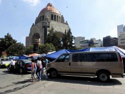 Este sábado no se avanzó más en la compactación del plantón de la CNTE de lo que se realizó ayer viernes. SUN /