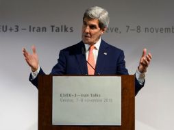 El secretario de Estado norteamericano John Kerry en su participación durante las negociaciones. AFP /