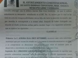 Imagen del acta expedida por el Ayuntamiento de Tepuxtepec. ESPECIAL /