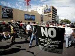 El reporte del retiro de los manifestantes lo dio a conocer la Secretaría de Seguridad Pública. ESPECIAL /