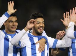 Nunca en la historia de la Liga de España ningún jugador mexicano había logrado cuatro anotaciones. EFE /