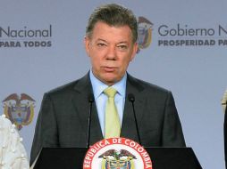 Juan Manuel Santos resalta la ofensiva militar de su gobierno en contra de las FARC. AFP /