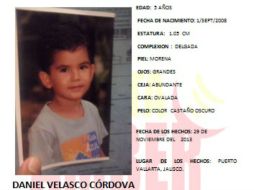 Esta tarde se activó la Alerta Amber Jalisco por la desaparición del menor Daniel Velasco Córdova de cinco años. ESPECIAL /