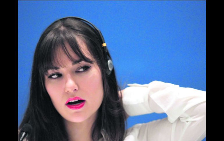 Sasha Grey, durante la presetanción de su novela ''La Sociedad Juliette'', en la Feria Internacional del Llibro 2013.  /