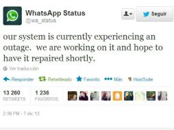 El mensaje ha sido retuiteado más de 13 mil veces y los medios especializados ya han hecho eco del problema. ESPECIAL /
