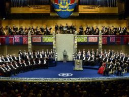 La ceremonia fue celebrada en la Sala de Conciertos de Estocolmo. EFE /