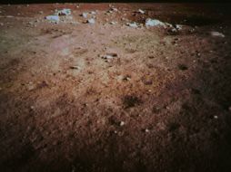 Fotografía tomada en el momento de aterrizaje de la nave Chang E3 en el cráter lunar. AP /