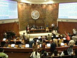 Imagen de la Sesión Extraordinaria en el Congreso de Jalisco. Foto: @LegislativoJal. ESPECIAL /