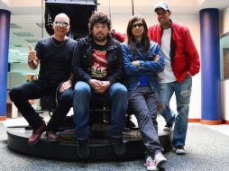 Cala Villa vocalista de Rostros Ocultos, Janko Rodríguez y Diego Cruz integrantes de los Piratas y Alfonso Vidrios de La Canica.  /