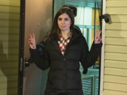 Tolokónnikova criticó el sistema carcelario ruso al abandonar la prisión. AP /